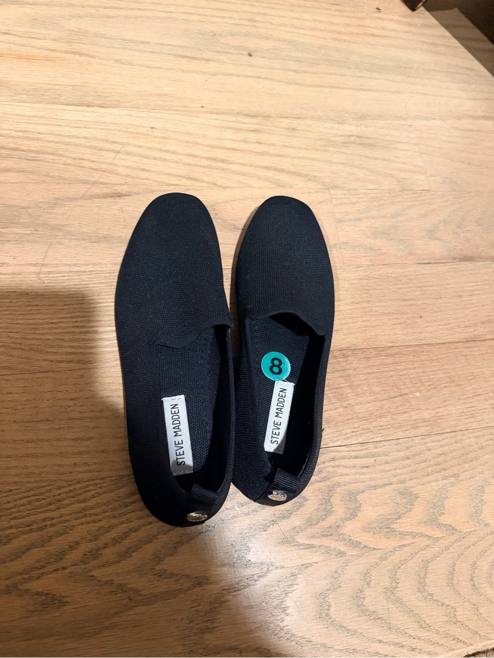 Steve Madden Black Knit Slip-On Flats